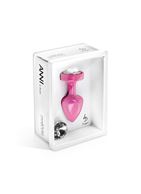 Розовый анальный плаг Anni Magnet T1 pink Cristal/black с 2 заменяемыми кристаллами