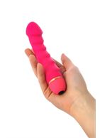 Розовый рельефный вибростимулятор точки G (16 см)
