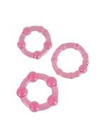 Набор из трех розовых колец разного размера Island Rings