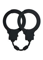 Чёрные силиконовые наручники Stretchy Cuffs Black