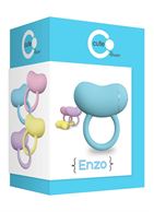 Голубое виброкольцо на пенис ENZO COUPLES RING 