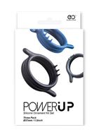 Набор из 3 разноцветных эрекционных колец Power Up с шипами и усиками