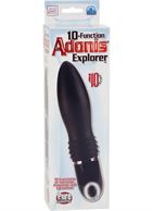 Чёрный вибромассажер 10-Function Adonis Explorer - 20,3 см.