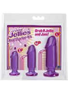 Набор из трех фиолетовых анальных фаллоимитаторов Crystal Jellies Anal Starter Kit