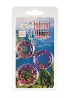 Набор из трех розовых колец разного размера Island Rings