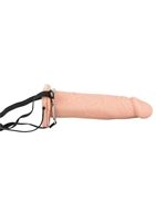 Полый вибрострапон на ремнях Vibrating Strap-On (22,5 см)