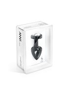 Чёрный анальный плаг Anni R Clover Black T1 с кристаллом в виде цветка - 6 см.