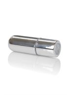 Серебристая перезаряжаемая вибропуля Rechargeable Mini Bullet