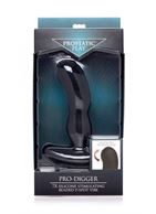 Черный массажер простаты Pro-Digger 7X Silicone Stimulating Beaded P-Spot Vibe