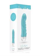Бирюзовый вибратор со складочками Leah - 15 см.