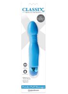 Голубой гибкий вибромассажер Powder Puff Massager (17,1 см)