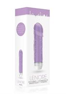 Фиолетовый вибратор Lenore с тонкими венками - 14,5 см.