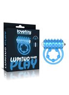 Голубое, светящееся в темноте виброкольцо Lumino Play Vibrating Penis Ring