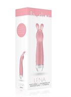 Розовый вибратор с ушками Lena - 17,2 см.