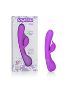 Фиолетовый вибромассажер Impress Dove со стимуляцией клитора - 18 см.