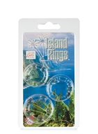 Набор из 3 прозрачных эрекционных колец различного диаметра Island Rings
