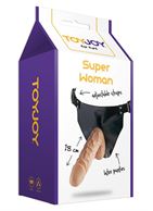 Телесный страпон SUPERWOMAN STRAP-ON - 18 см.