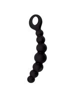 Чёрная анальная цепочка CATERPILL-ASS SILICONE BLACK - 19,5 см.