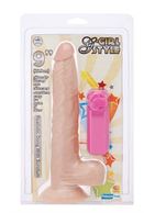 Телесный вибромассажёр на присоске G-GIRL STYLE 9INCH VIBRATING DONG - 22,9 см.