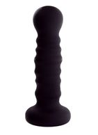 Чёрная рельефная пробка MENZSTUFF - RIBBED PROBE (21 см)