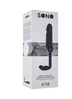 Чёрная насадка с анальной вставкой Stretchy Penis Exten and Plug No.38