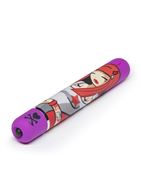 Фиолетовый вибратор с принтом CLASSIC VIBRATOR PURPLE DEVIL WOMAN - 18,4 см.