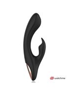 Черно-золотой вибратор-кролик с пультом-часами Anne's Desire Rabbit Vibe Wireless Watchme (20,5 см)