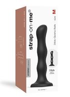 Черная насадка Strap-On-Me Dildo Geisha Balls - размер M