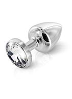 Серебристая анальная пробка ANNI round silver plated T2 - 7,5 см.