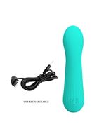 Бирюзовый изогнутый вибратор Faun (15 см)
