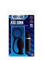 Чёрная анальная вибровтулка MENZSTUFF ASS CORK SMALL (7,5 см)