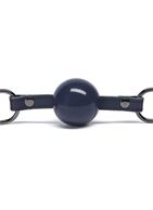 Тёмно-синий кляп-шар на кожаных ремешках DARKER LIMITED COLLECTION BALL GAG