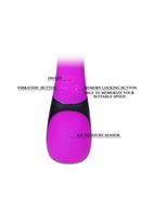 Водонепронецаемый фиолетовый вибромассажёр с технологией Air Pressure - 21 см.