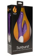 Фиолетовый вибратор кролик Sunburst с функцией нагрева (20 см)