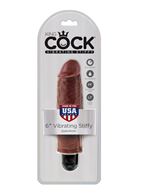 Коричневый вибратор-реалистик 6 Vibrating Stiffy - 17,8 см.