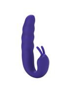 Фиолетовый вибратор Ribbed Dual Stimulator (17 см)