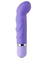 Фиолетовый мини-вибратор с загнутым кончиком NEON VIBE ROCKER PURPLE - 10,2 см.