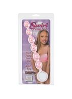 Розовая анальная цепочка SWIRL PLEASURE BEADS (20 см)