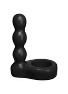 Черный анальный стимулятор с силиконовым кольцом Platinum Premium Silicone - The Double Dip 2