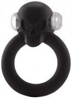 Чёрное виброкольцо Shadow Skull Cockring с черепом
