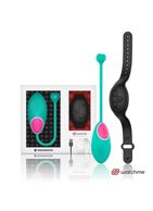 Зеленое виброяйцо с черным пультом-часами Wearwatch Egg Wireless Watchme