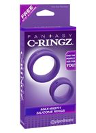 Набор из двух фиолетовых эрекцонных колец Max Width Silicone Rings