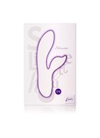 Фиолетовый вибромассажер с лепестком для стимуляции клитора Silhouette S19