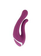 Фиолетовый вибратор с клиторальным отростком NAGHI NO.7 (16 см)