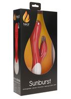 Красный вибратор кролик Sunburst с функцией нагрева (20 см)