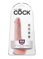 Телесный фаллоимитатор с мошонкой и присоской 6" Cock with Balls (17,8 см)