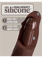 Коричневый фаллоимитатор King Cock Elite 7" Dual Density Silicone Cock (21 см)