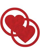 Красные пестисы Round Hearts в виде сердечек в круге