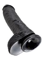 Реалистичный чёрный фаллоимитатор-гигант 10" Cock With Balls (25,4 см)
