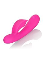 Розовый перезаряжаемый вибромассажер Embrace Massaging Tickle с движущимся шариком
